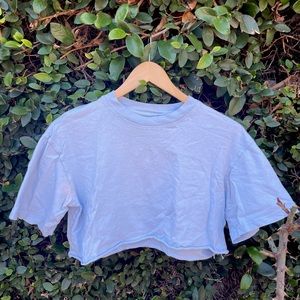 Sky Blue Cropped Topshop Tee